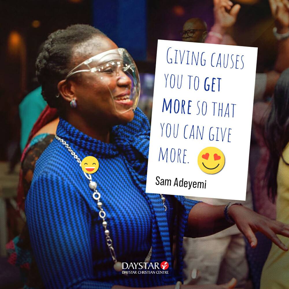DaystarNG's tweet photo. The real connection between money and happiness occurs when you give it.
Giving puts into motion the principle of give and take. When you give value, you will receive value
_
@sam_adeyemi
#GodsFinancialSystem #DaystarNG #RaisingRoleModels https://t.co/LWaqXo5ce2