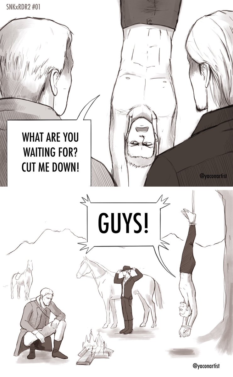 YaconArtist's tweet photo. SNKxRDR2 comics LET’S START^^

#reinerbraun #jeankirschtein #conniespringer #snkxrdr2 #snkau #aotau #RDR2 #snkfanart #aotfanart #jeankirstein #reiner https://t.co/f8prKbgxLX