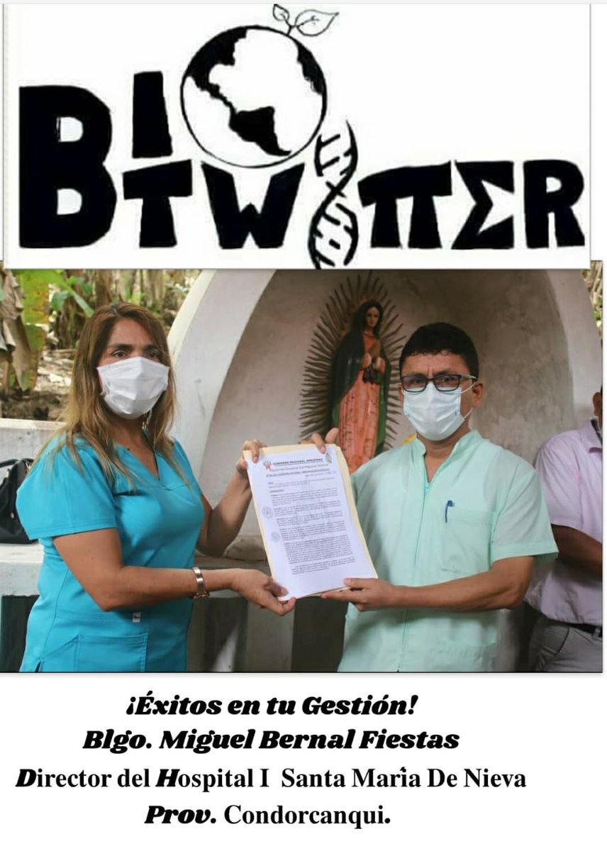 FioreGCavero's tweet photo. Los @Cbiologosperu felicitamos al Blgo. Miguel Bernal Fiestas, por su designación como D𝐢𝐫𝐞𝐜𝐭𝐨𝐫 𝐝𝐞𝐥 H𝐨𝐬𝐩𝐢𝐭𝐚𝐥 𝐈 𝐒𝐚𝐧𝐭𝐚 𝐌𝐚𝐫𝐢́𝐚 𝐃𝐞 𝐍𝐢𝐞𝐯𝐚 - 𝐂𝐨𝐧𝐝𝐨𝐫𝐜𝐚𝐧𝐪𝐮𝐢. Deseándole éxitos en su gestión
@FSagasti
@Minsa_Peru 
#SoyBiólogo💚
#SoySalud 💚 https://t.co/qrC6zC6ycc