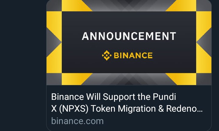 Thanks <a href="/binance/">Binance</a> for supporting npxs redenomination swap