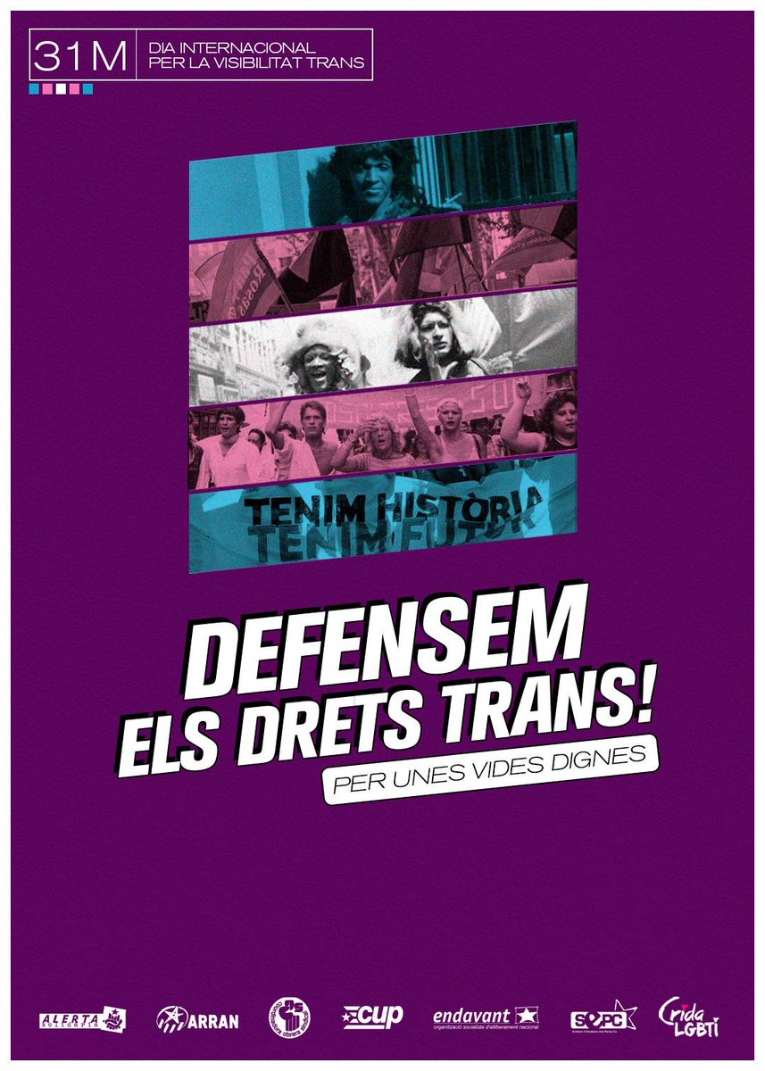 SEPC_nacional's tweet photo. ✊ 31M DIA INTERNACIONAL PER LA VISIBILITAT TRANS

🗣️ "Les trans encara no tenim garantits ni els drets més bàsics que qualsevol persona hauria de tenir"

#PerUnesVidesDignes #DefensemDretsTrans https://t.co/dSVN8NBrHb