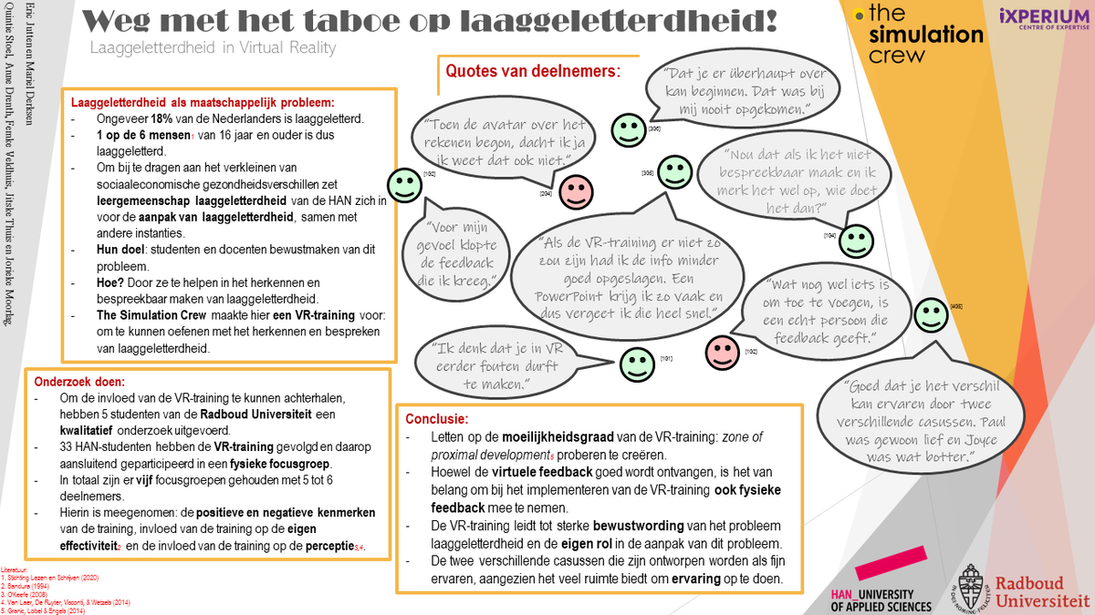 The Simulation Crew (@simulationcrew) on Twitter photo RU-studenten hebben de effectiviteit van onze VR-training over laaggeletterdheid onderzocht, die is ontwikkeld met de <a href="/HANnl/">HAN University of Applied Sciences (HAN)</a> en <a href="/iXperium/">iXperium/Centre of Expertise Leren met ict</a>. De training helpt in het leren herkennen en bespreekbaar maken van laaggeletterdheid. Bekijk de infographic hier: bit.ly/TSC-laaggelett… RU-studenten hebben de effectiviteit van onze VR-training over laaggeletterdheid onderzocht, die is ontwikkeld met de <a href="/HANnl/">HAN University of Applied Sciences (HAN)</a> en <a href="/iXperium/">iXperium/Centre of Expertise Leren met ict</a>. De training helpt in het leren herkennen en bespreekbaar maken van laaggeletterdheid. Bekijk de infographic hier: bit.ly/TSC-laaggelett…