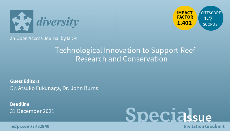 DiversityMDPI's tweet photo. #CallforPaper Special Issue "#Technological Innovation to Support #Reef Research and #Conservation", edited by Dr. Atsuko Fukunaga and Dr. John Burns
https://t.co/KO7GsAJfwE
Submission Deadline: 31 December 2021.
#ReefMonitoring #eDNA https://t.co/IyBOexIktY
