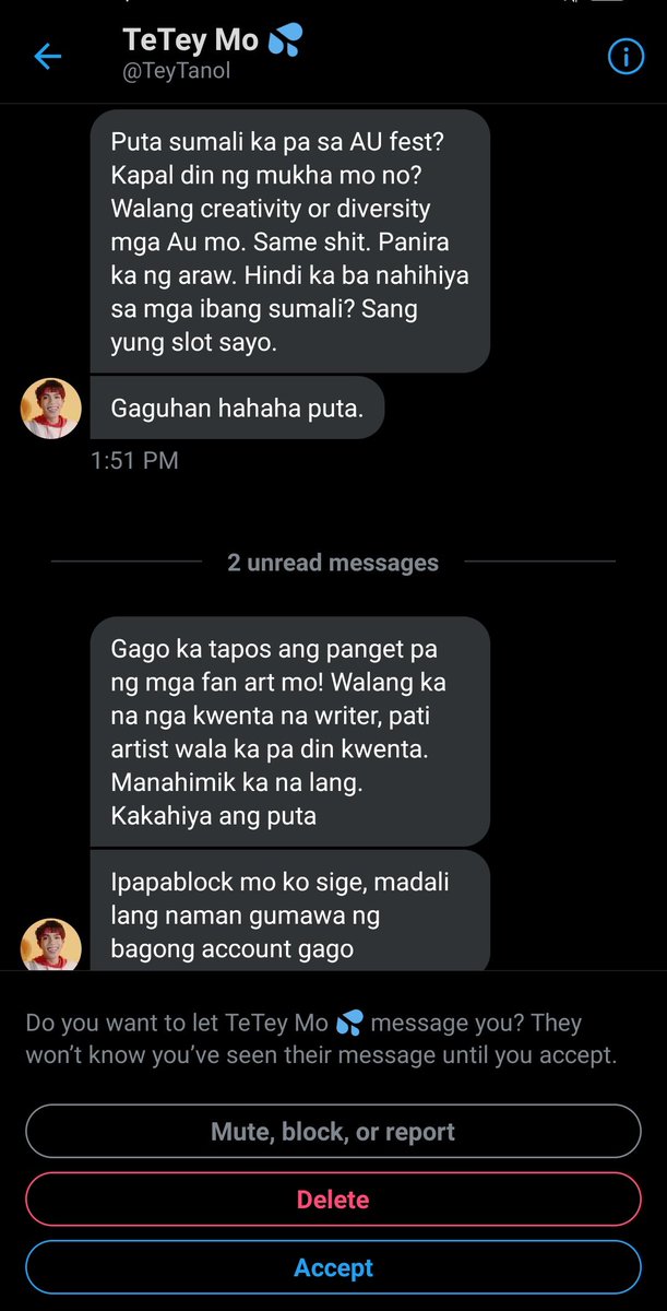 Ellemenstarii's tweet photo. Story time:
Early on sa pgiging Author q sa fandom nakahanap agad ako ng basher. Hindi ko sure kung sya pa din to pero sobrang sipag nyan gumawa ng acct at mgDM sakin.
Auko lumaki yun issue kaya hindi ko na lang nilalabas. Matagal na pingassbhan ng friends ko na ilabas to++ https://t.co/dseKNP1xD0