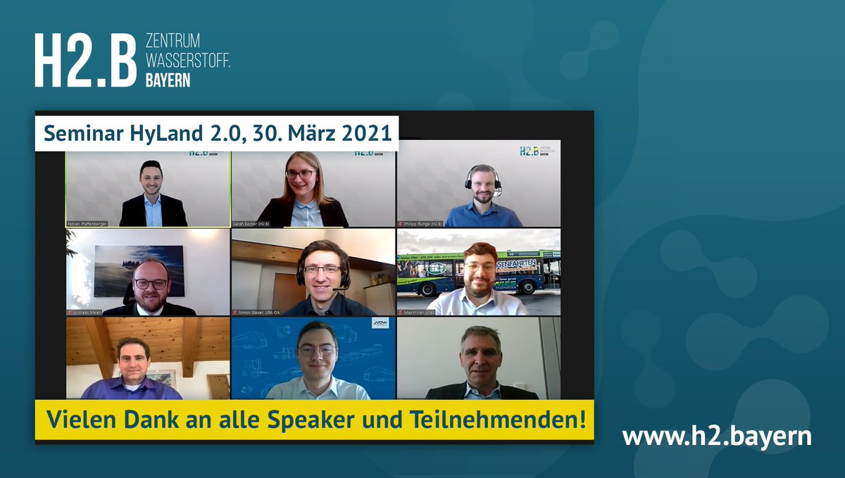 H2B_bayern's tweet photo. Vielen Dank an alle Speaker und Teilnehmenden des Online-Seminars zu #HyLand-#Wasserstoff|regionen! Interessierte konnten dabei wertvolle Praxis-Tipps und spannende Einblicke erhalten.
👉Aufzeichnung der Veranstaltung: https://t.co/24QL0vUZTn
#HyStarter #HyExperts @news_nowgmbh https://t.co/boYicwr94E