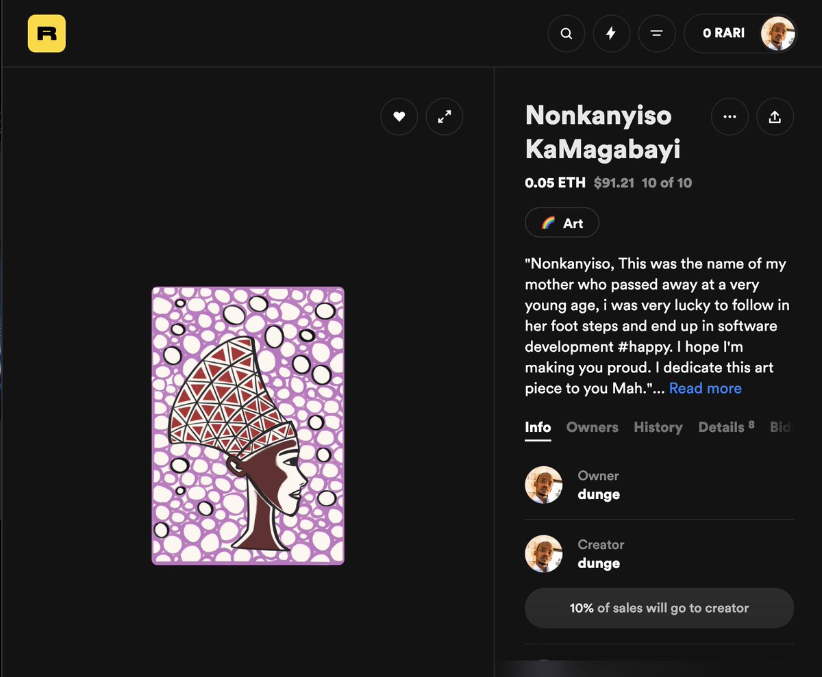 Dunge_African's tweet photo. "Nonkanyiso, This was the name of my mother who passed away at a very young age, i was very lucky to follow in her foot steps and end up in software development #happy. I hope I'm making you proud. I dedicate this art piece to you Mah." 
by Mpendulo

https://t.co/8nEABAzkFD https://t.co/bwDh0Xhbcs