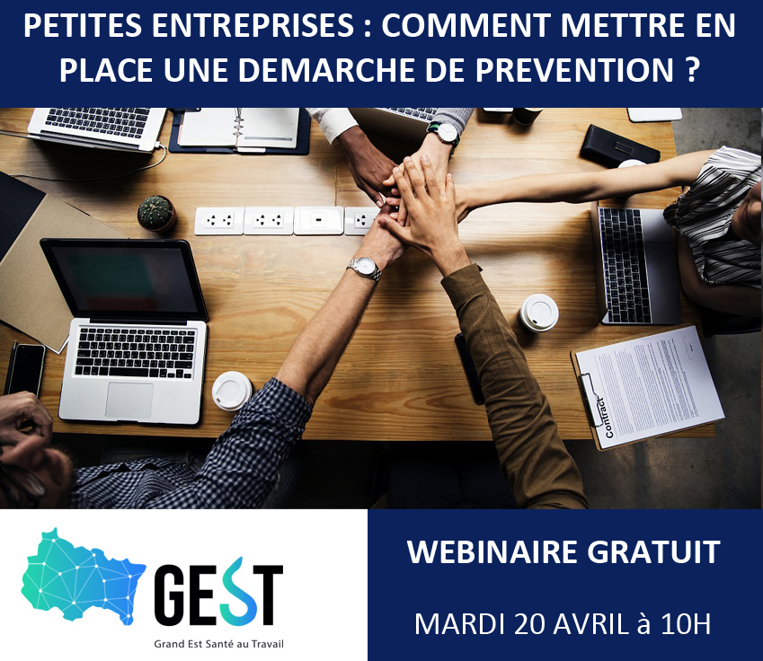 [#WEBINAIRE : Petites #entreprises : comment mettre en place une démarche de #prévention ?]  Mardi 20 avril 2021 - 10h00

Pour vous inscrire : app.livestorm.co/gest/petites-e…