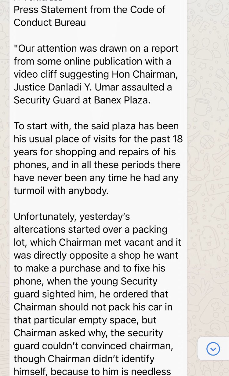 Nefertiti Twitter Da There Is A Trending Video Of The Chairman Of The Code Of Conduct Tribunal Cct Danladi Umar Assaulting A Security Guard As If That Wasn T Ugly Enough The Chairman Tried