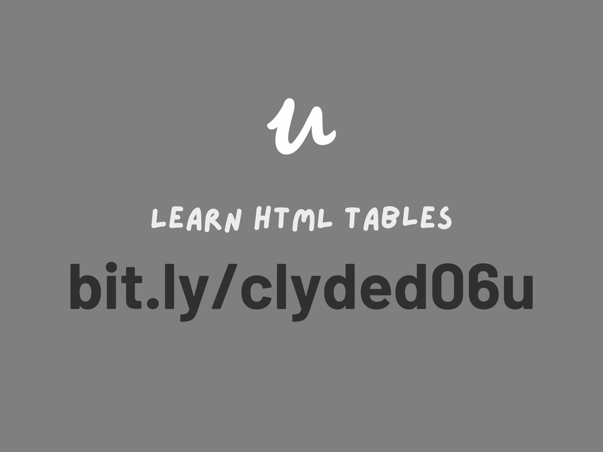 ClydeDz's tweet image. Buy or Stream – The Choice Is Yours! 
I've published an online class titled 📢 'Learn HTML Tables' and it is now available on @skillshare ➡️ bit.ly/clyded06 ⬅️ &amp; @udemy ➡️ bit.ly/clyded06u ⬅️
Happy learning!⚡
#htmltables #html #OnlineClasses #skillshare #Udemy