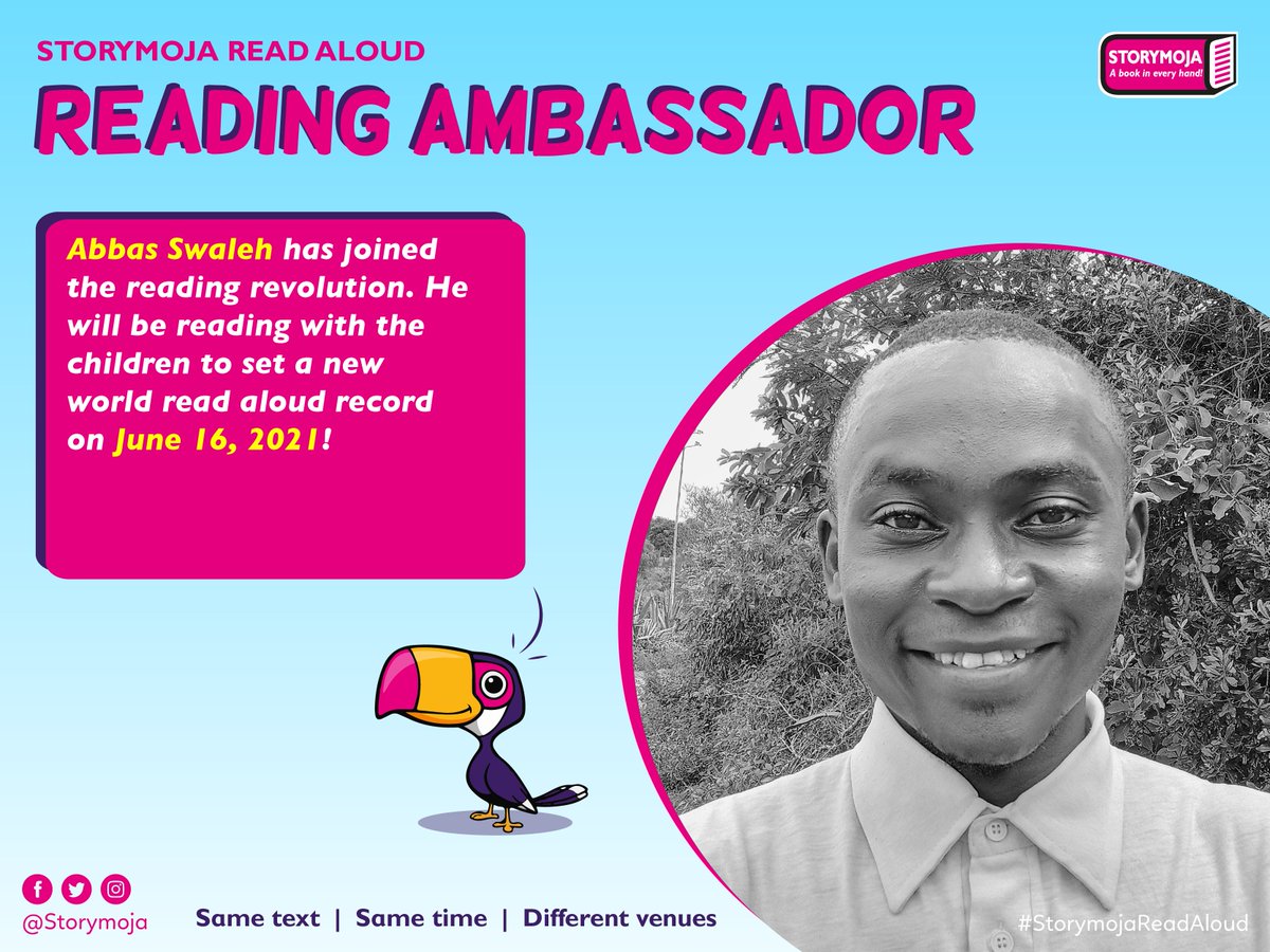 Storymoja's tweet photo. Abbas Swaleh has joined the #StorymojaReadAloud reading revolution. A social innovator, Abbas will be a reading ambassador for the world record setting #StorymojaReadAloud on June 16th, 2021. https://t.co/IQRC1B6Fmi