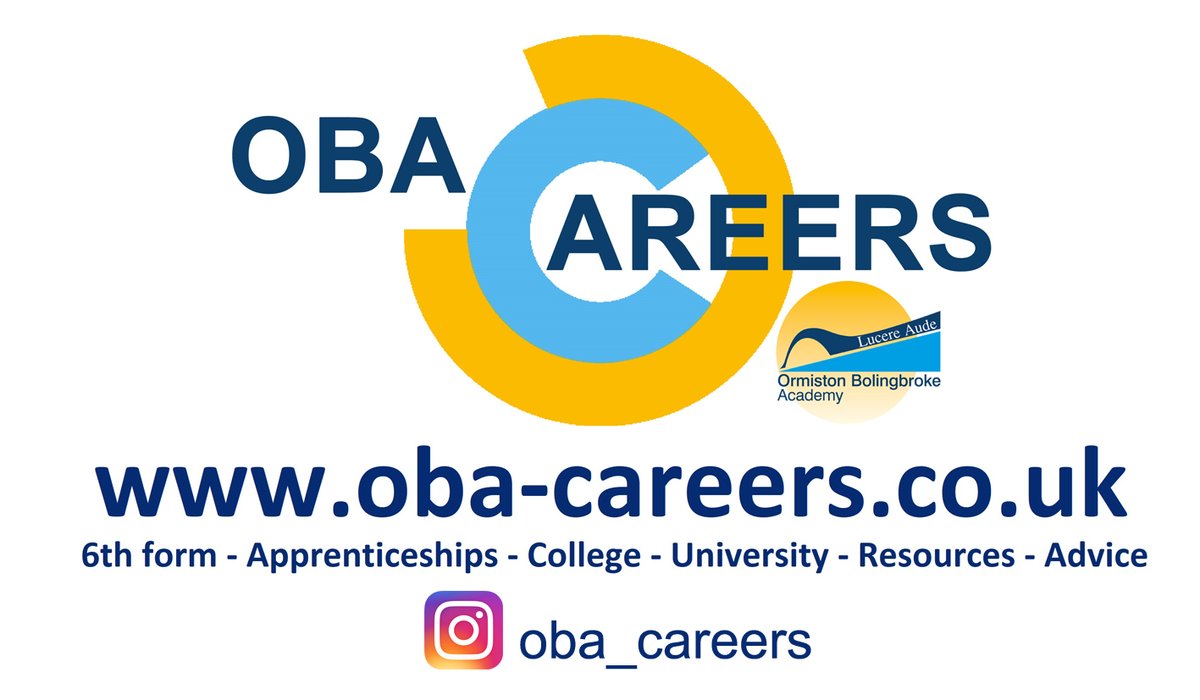 ObaCareers's tweet photo. It's nearly the Easter break! If you're going to be doing any research into apprenticeships, 6th form, college, university or anything careers related, a great place to start is our dedicated careers website! https://t.co/jsNrjh7jIO https://t.co/rhq3CkcYj1