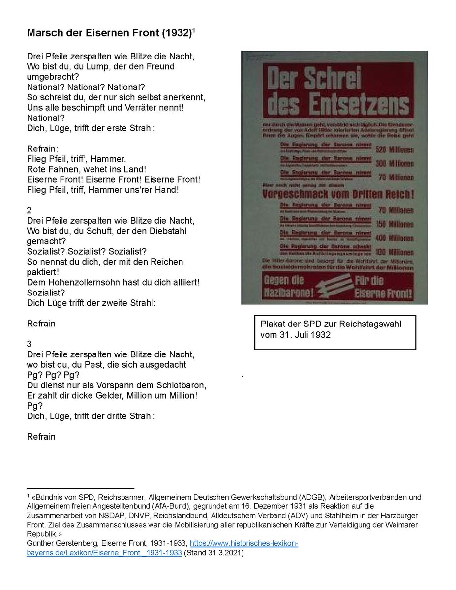 3Pfeile's tweet photo. "Marsch der Eisernen Front" (1932) Historische Schallplattenaufnahme auf dem youtube-kanal des @Reichsbanner Schwarz-Rot-Gold https://t.co/X5aZwNILn6 #Antifa #Sozialdemokratie #WehrhafteDemokratie #Arbeiterbewegung https://t.co/qDbta0uhPO