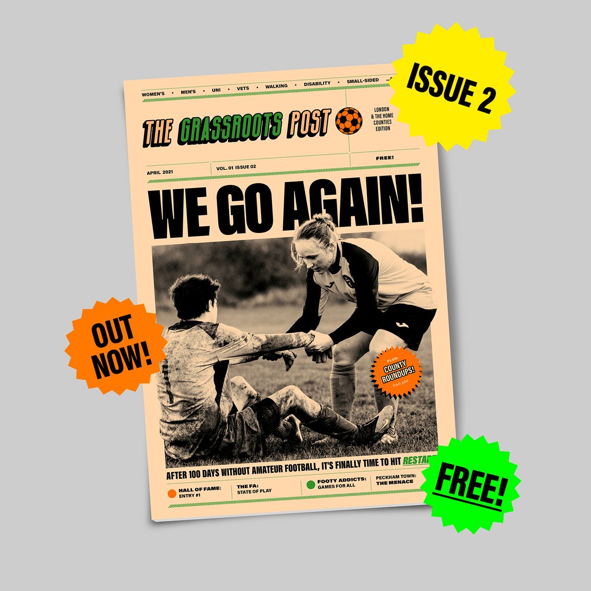 GrassrootsPost's tweet image. ISSUE 2! OUT NOW! FREE!
 
@FA! @chazaustin10! Futsal! Walking Football! TGP Hall of Fame Entry No.1!
 
SirensFC! @GSC_Football! @PeckhamTownFC!

Read for FREE, here: ow.ly/fsPn50EcQz5 or pick up a copy soon in 60 grassroots football venues...