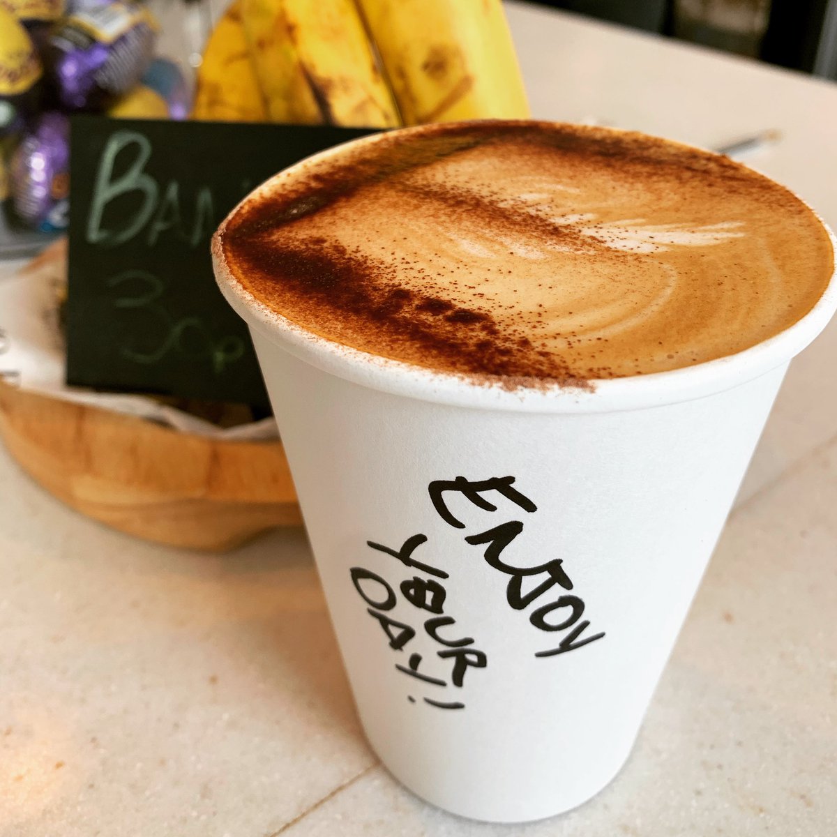 I love my morning coffee at <a href="/LupoBros/">LupoBros.</a> East Sheen! 😍 Today it even came with a personalised message 😊😊😊