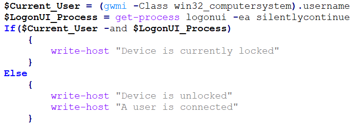 syst_and_deploy's tweet photo. You can easily check if a device is locked or not, if a user is logged in or not with PowerShell
#powershell #powershelltips #PS1Tips https://t.co/FKe2Ek652A