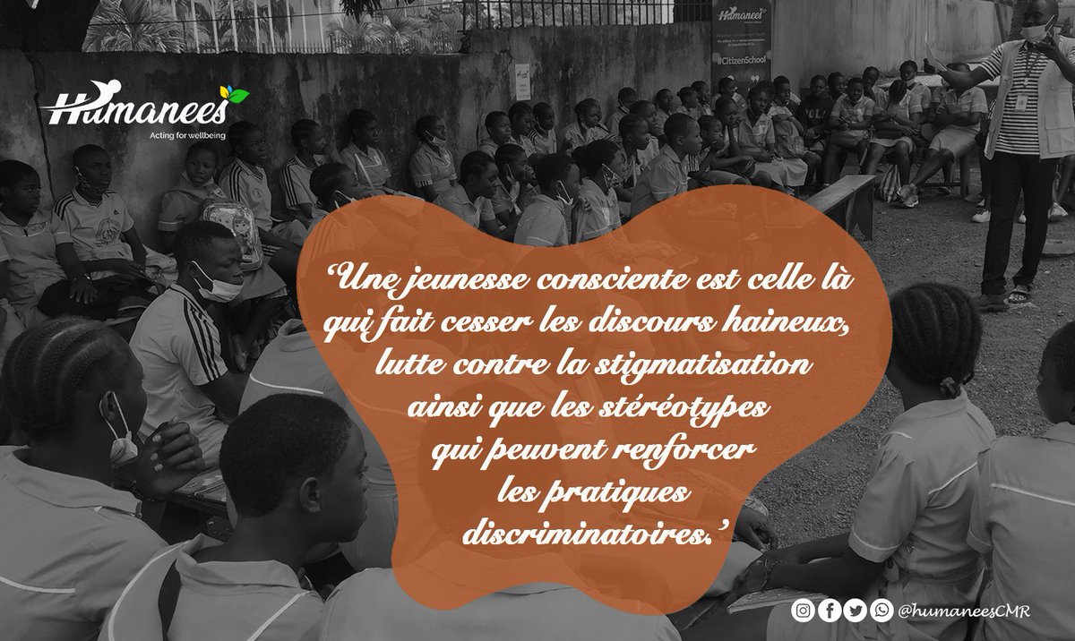 #Education4All 📚

🛑 A conscious #youth is one that stops hate speech, fights against #stigma as well as #stereotypes that can reinforce discriminatory practices.

Let's turn our tongue over twice before we say something mean to others.

#Humanees  #iamResponsible #Africa4Her