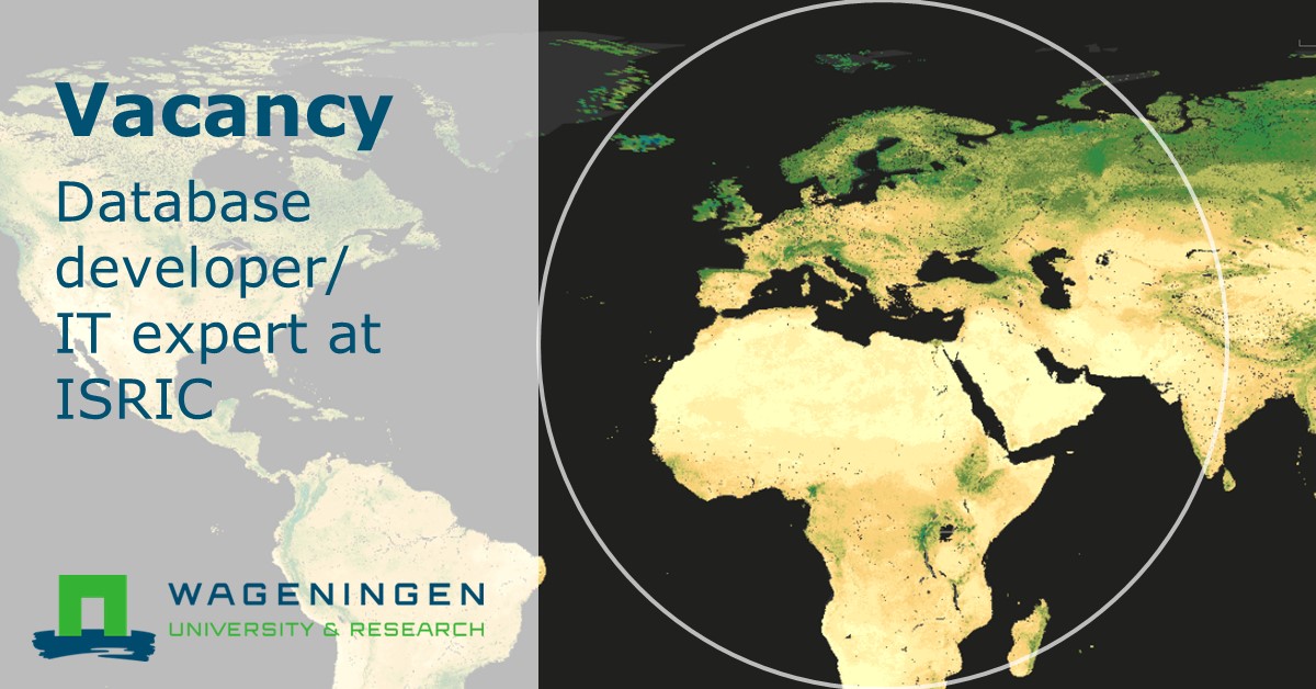 WURenvironment's tweet photo. #Vacancy | @ISRICorg is looking for a database #developer/ IT expert to manage and further develop the World Soil Information Service. We're looking forward to your application! More info: https://t.co/rj27B1Xaoq https://t.co/qr8PoR0LvW