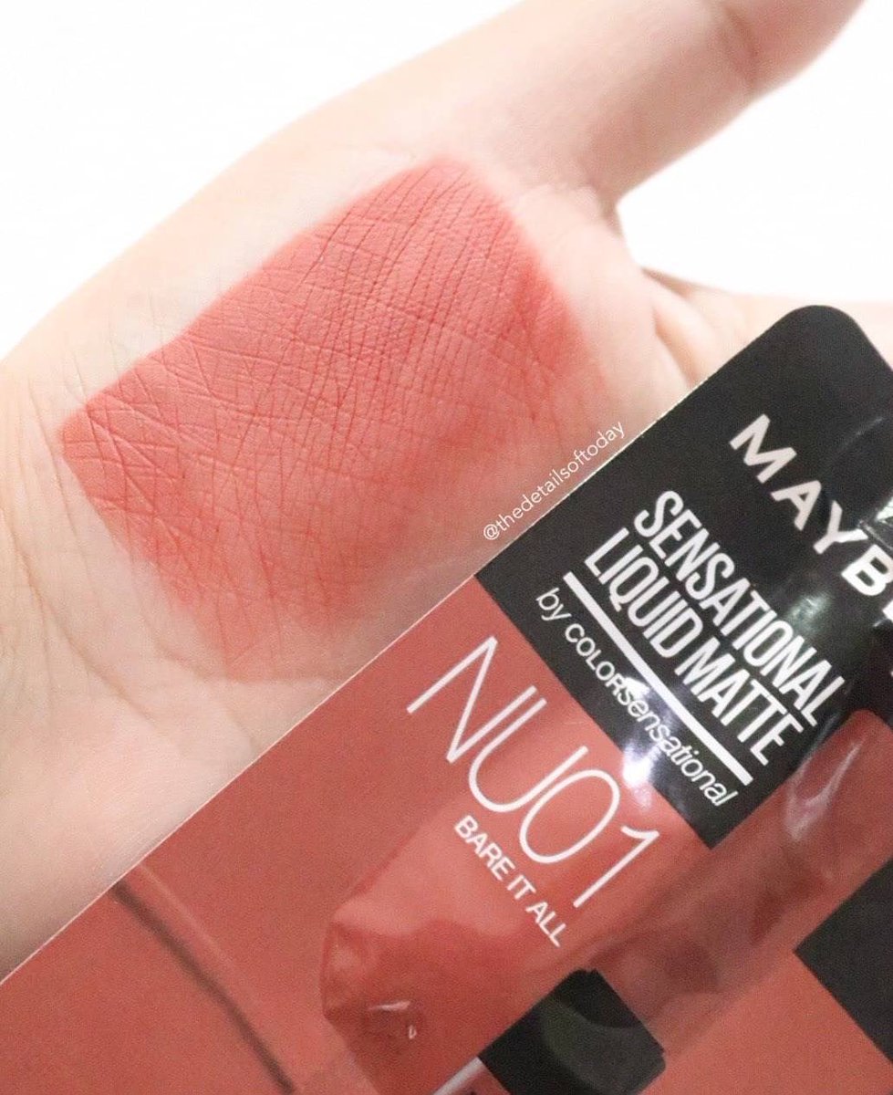 detailsoftoday's tweet photo. ปังยิ่งกว่าปัง ถ้าให้เลือกสีเดียวจากคอล MAYBELLINE spiced collection น้ำเคาะ #NU01 bare it all สีชมพูอมส้ม นู้ดไม่ป่วยเลย ทาได้ทุกวันจริงๆ ของน้ำเป็นแบบซอง ราคา 59 บาท แต่จริงๆแบบแท่งแค่ 149฿ เองง ตัวนี้ทาแล้วไม่ติดมาส์กด้วยค่ะ สุดปังงง #ไว้รีวิวห้ามขายของโว้ยย #ลิปซองเมย์เบลลีน https://t.co/s4IuWwPRYT