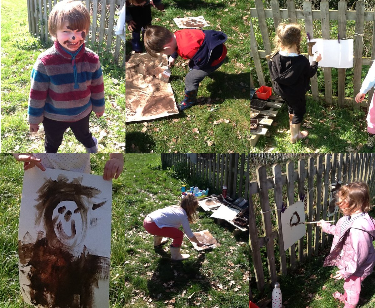 BranfilPrimary's tweet photo. Fir class had so much fun painting with mud today at Forest School! We tried to make our own paintbrushes with natural objects too! #BranfilForestSchool #BranfilValues #BVUnderstanding #BVLove https://t.co/I66RR0JmmQ