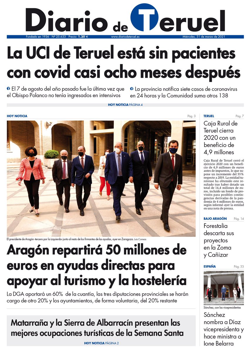 ErnestoRomeo_'s tweet photo. Hoy es 31M, 2° aniversario de la Revuelta de la #EspañaVaciada 
¿en cuantas portadas de medios saldrá?
Se celebra frente al Congreso de los diputados y en muchos pueblos y ciudades
En la portada del @diariodeteruel se les ha olvidado
Una pena
#despoblación
https://t.co/Xkixozkjc4 https://t.co/lY6aGvRQJM