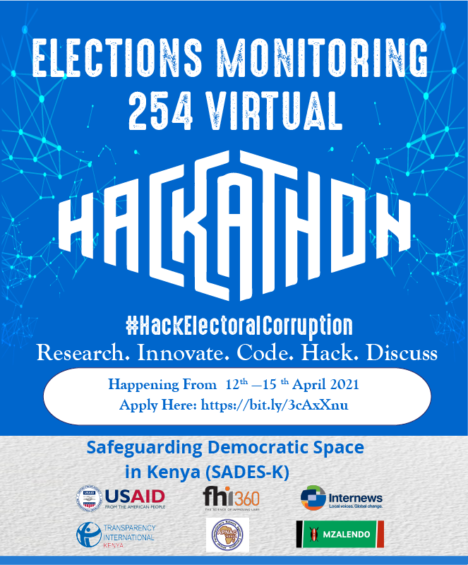 Are you interested in coming up with a solution to monitor the misuse of state resources during campaigns? Here is an opportunity to participate in the Electoral Accountability Virtual Hackathon. #HackElectoralCorruption

To apply, click here: bit.ly/3djzFc2
