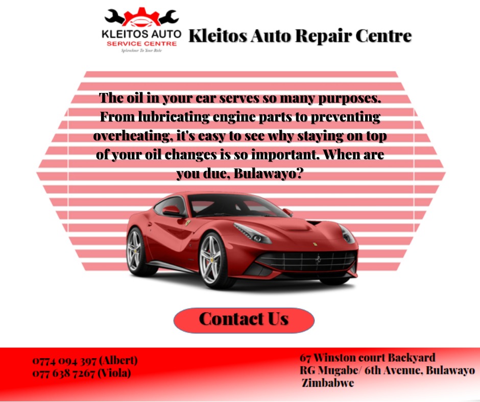 AutoKleitos's tweet photo. The oil in your car serves so many purposes. From lubricating engine parts to preventing overheating, its easy to see why staying on top of your oil changes is so important. When are you due #Bulawayo ? #bulawayomechanic #BulawayoAutoMechanic https://t.co/3ENaqvFWmP