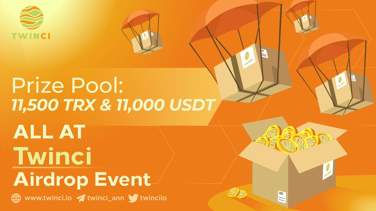 <a href="/twinciio/">Twinci</a> Airdrop
Get started now with our Airdrop 🚀
Attractive rewards are waiting for you

Prize Pool: 11,500 TRX &amp; 11,000 USDT💎
Join: bit.ly/3dnEG31

Mark the time: 
8 AM, Mar. 31 - 9 PM May 1. UTC

$TWIN <a href="/binance/">Binance</a> #hiddengem #Binance #NFTs