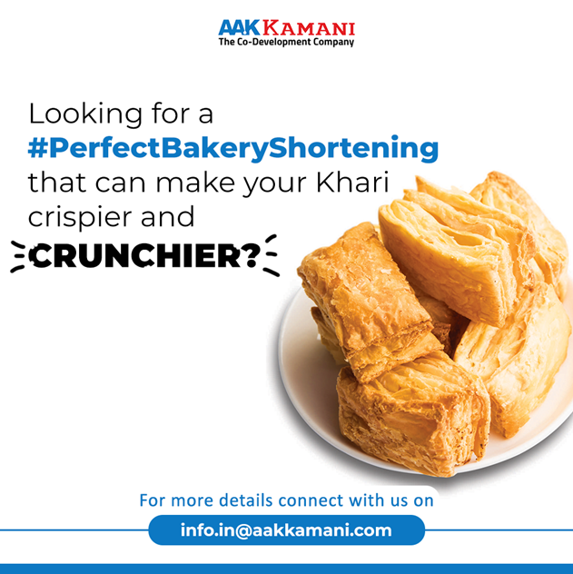 AAKIndiaCo's tweet image. Do you know one of the most important factors to prepare a perfect khari for your customers is to achieve the right crunch?
To know more, connect with our experts on 18002666363 or info.in@aakkamani.com.
#AAKKamani #TheCoDevelopmentCompany #TheValueAddingPartnership