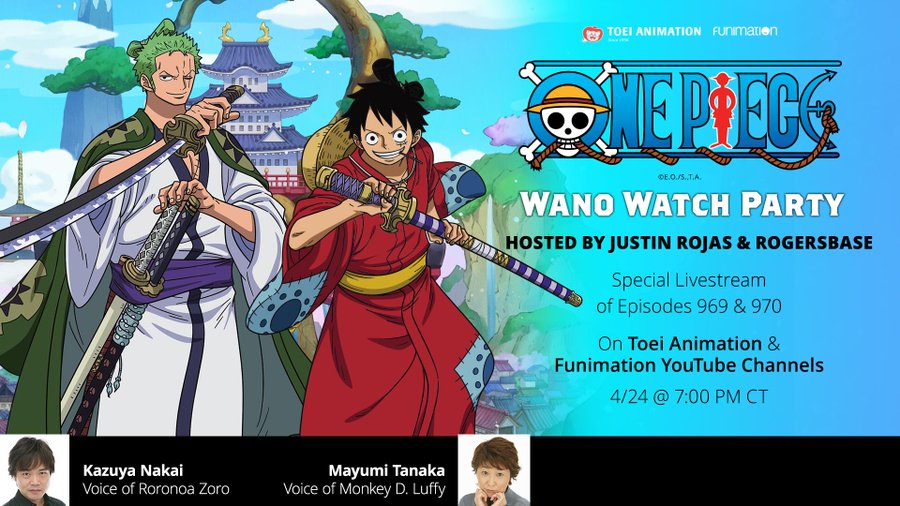 ċygi One Piece Twitter ನಲ ಲ Los Eps 969 Y 970 Del Anime Se Emitiran En Livestream En Los Canales De Yt De Toei Y Funanimation El 24 De Abril Ademas
