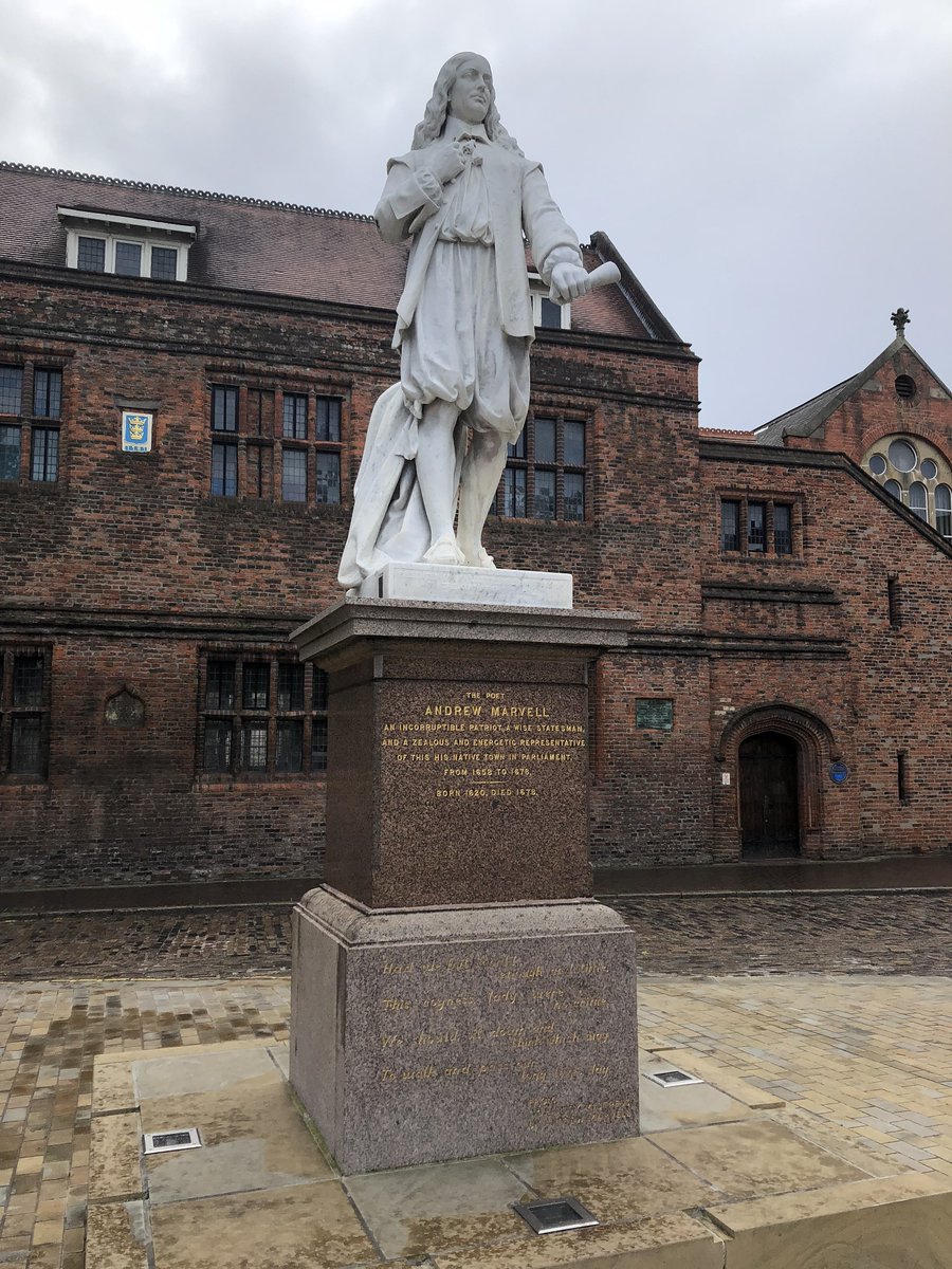 hull_libraries's tweet photo. Good morning 
"Had we but world enough and time..." 
Celebrating Andrew Marvell, poet, satirist and MP for Hull, born 400 years ago today.
Follow @marvellat400 to find out more... https://t.co/DEEhM3McjR