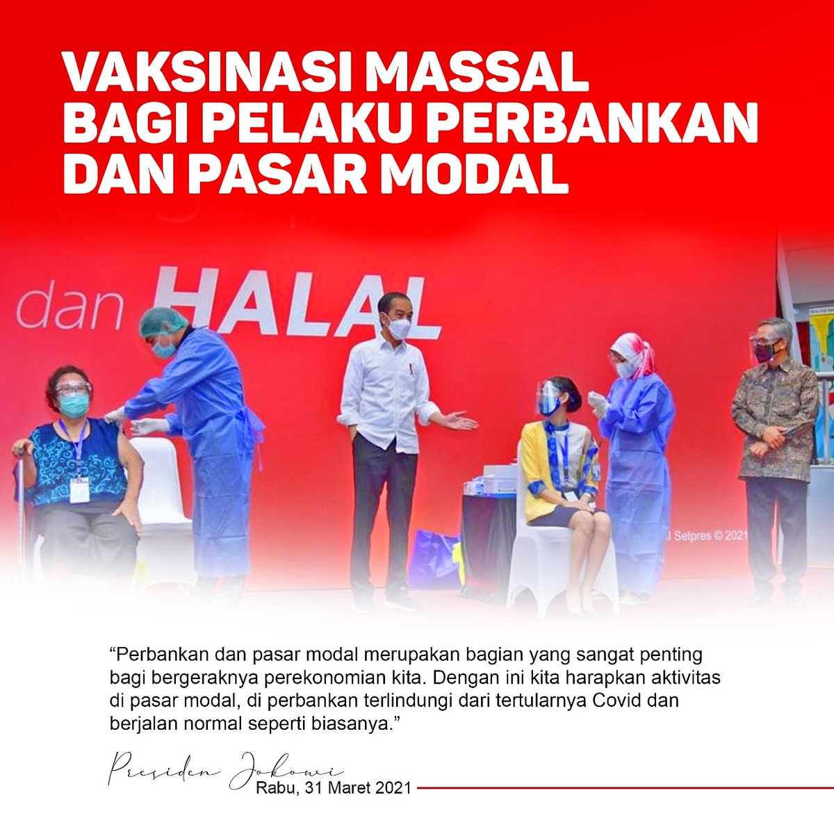 Presiden <a href="/jokowi/">Joko Widodo</a>: diharapkan dapat lebih memberikan rasa aman dan nyaman baik bagi para nasabah maupun para petugas pelayanan publik itu sendiri dalam menjalankan aktivitas keseharian dan pekerjaannya.

Website: presidenri.go.id
YouTube: Sekretariat Presiden
