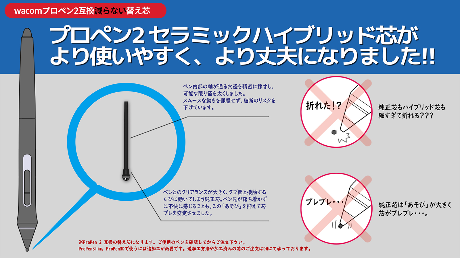 ヒトミン Wacomプロペン2対応 減らない芯の通販在庫補充されましたー どうぞお試しください ﾟワﾟ セラミック芯 T Co 9tqfgf9isz ステンレス芯 T Co Rmqqk2n9kw セラミック芯をslimと3dで使うには要追加工 必要な方はdmでご案内します