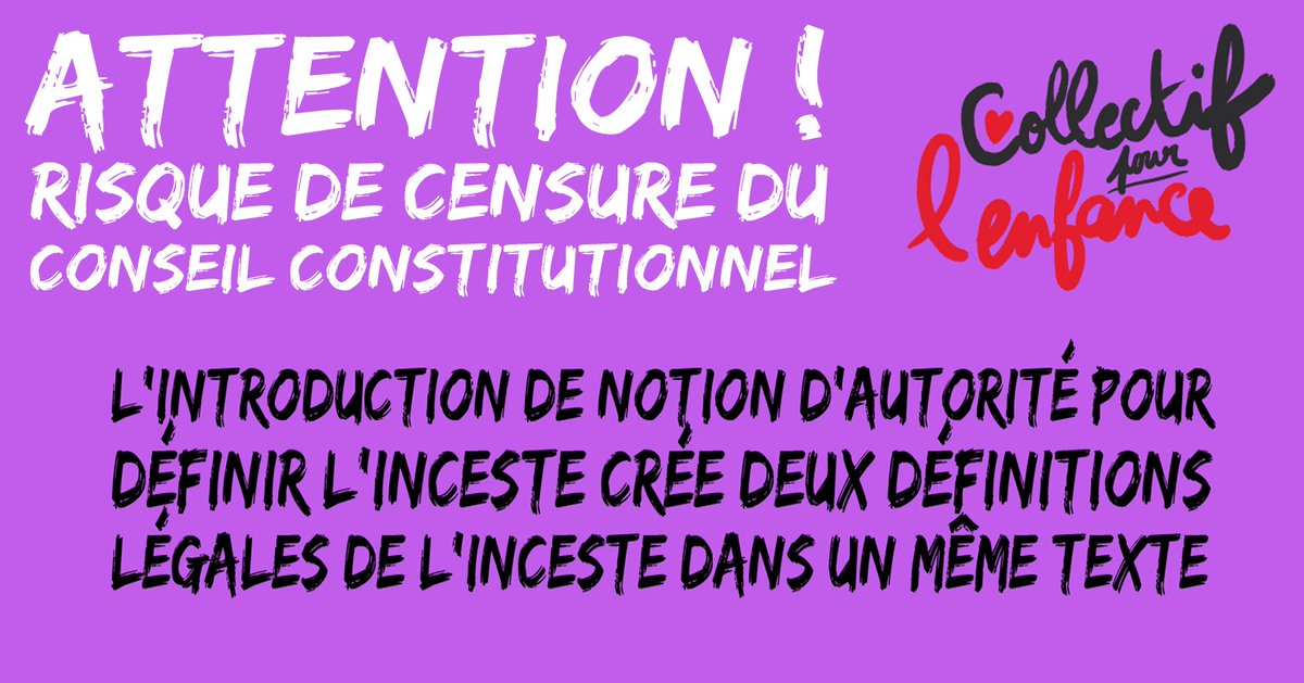 MiKohiyama's tweet photo. La #PPLBillon comporte deux définitions légales de l’ #inceste (Art. 222-22-3 + Art. 222-23-2)

➡️Risques de censure du Conseil constitutionnel 
➡️ Moindre protection des victimes

🗣 @E_DupondM une clarification  s'impose!
#MeTooInceste https://t.co/KSegWpZSE9