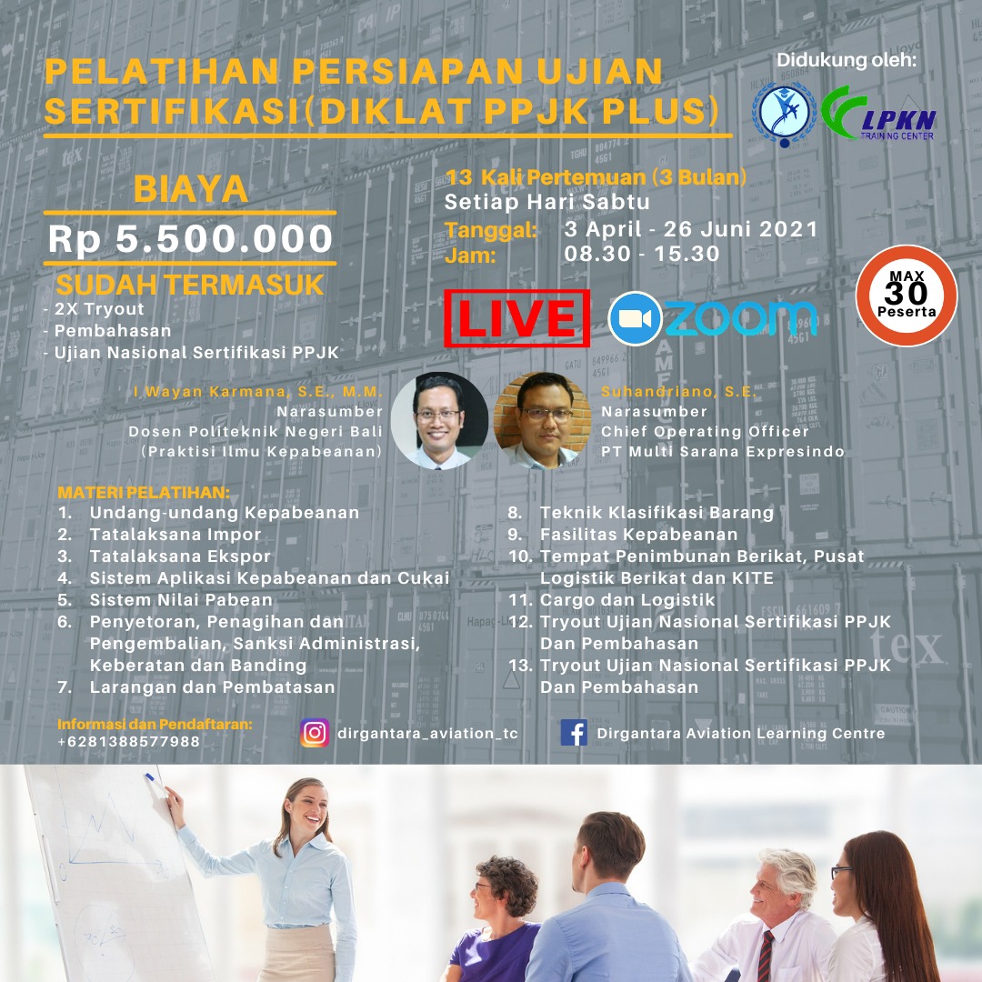 evesusi's tweet photo. Pelatihan Persiapan Ujian Sertifikasi(Diklat PPJK PLUS)

Informasi dan Pendaftaran :
+6281388577988 https://t.co/MmVid4uDXO