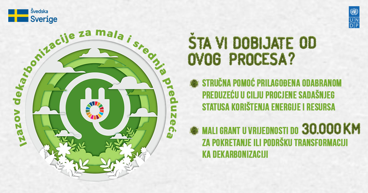 UNDPBiH's tweet photo. 📢 Pozivamo sva zainteresirana mala i srednja preduzeća iz BiH da se prijave na Izazov dekarbonizacije!

Rok za dostavljanje online prijava ističe u ponoć, 21. aprila 2021. godine.

Saznajte više na linku ispod:
➡️ https://t.co/Og9QAdSorW https://t.co/ExKzybZAa5