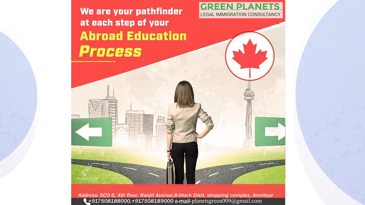 planets_green's tweet photo. Green Planets understands your concern and help you in resolving every Immigration related query.
Contact us or visit us. Book an appointment Now! Whatsapp us!
#immigration #canada🇨🇦
#studyabroad #success
#greenplanetsimmigration https://t.co/F1WyRQSeKn