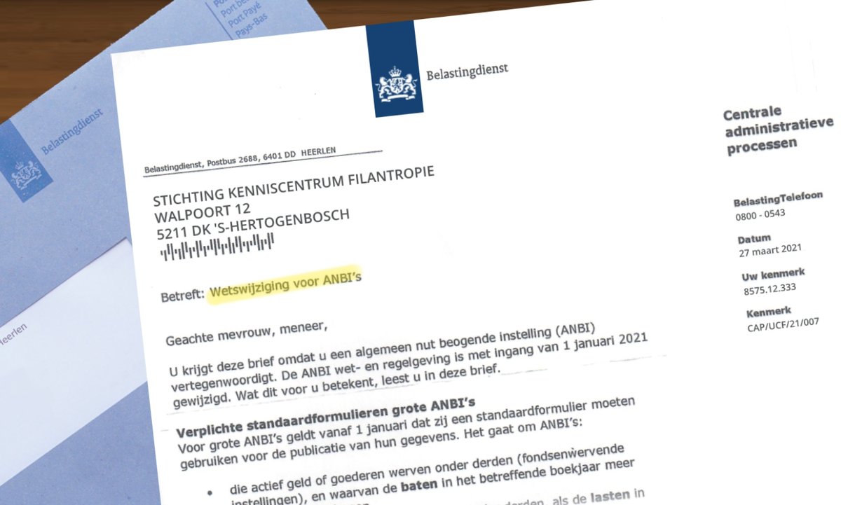 kcfilantropie's tweet image. ANBI-publicatieplicht Belastingdienst per 1-1-2021 aangescherpt. Alle Goede Doelen en Vermogensfondsen moeten verplicht rapporteren volgens een nieuw, vast stramien. M.n. het separaat publiceren van de financiële gegevens is voortaan verplicht. Meer info: kennisbankfilantropie.nl/faq-help/alles…