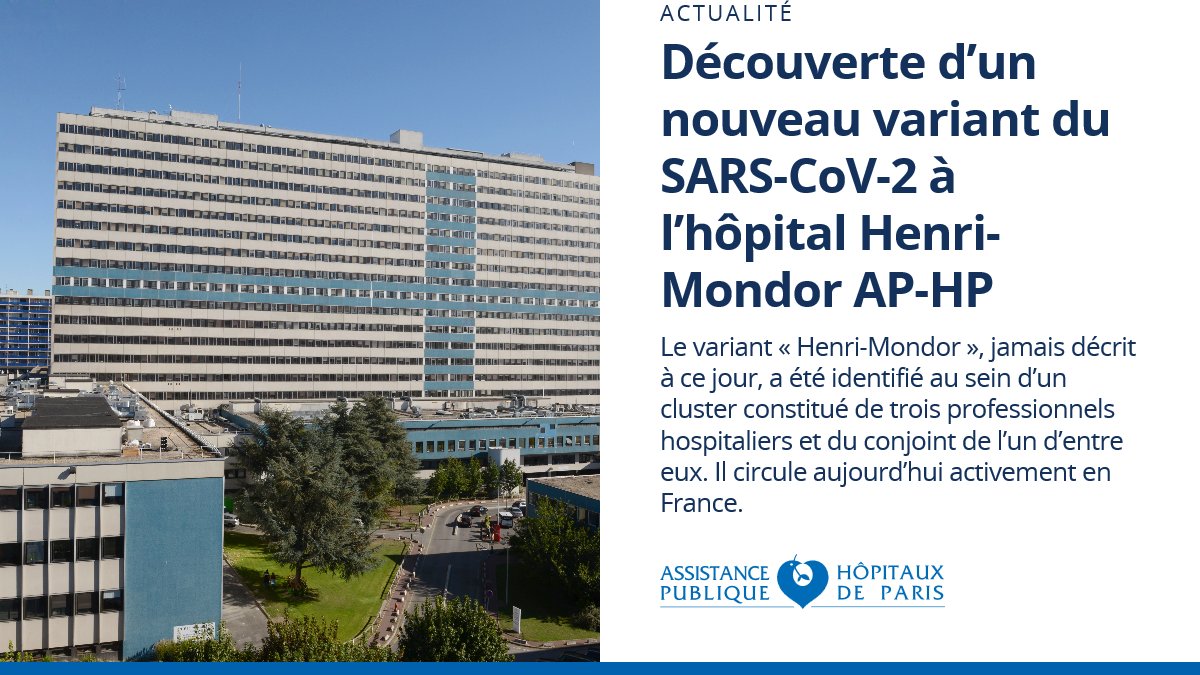 Découverte d’un nouveau variant du SARS-CoV-2 à l’hôpital Henri-Mondor AP-HP aphp.fr/contenu/decouv…
