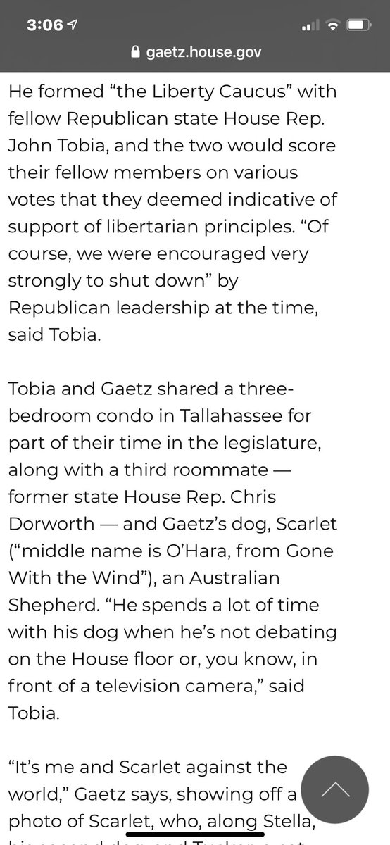 In the same article this picture of the 3 of them at the White House (June 22, 2019) appears. They look pretty friendly so I dug a little more. Apparently Gaetz, Dorworth, & GOP state House Rep. John Tobia were roommates. 3/ https://gaetz.house.gov/media/in-the-news/florida-congressman-trumps-ultimate-defender-and-doesnt-care-if-hes-notorious