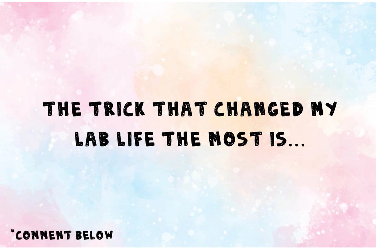 ZSwiatczak's tweet photo. What is the most useful #trick that you have learned in your #LabLife? Comment below!

#BrainStorm #ScientistsHelpingScientists https://t.co/mumYiLkmS1