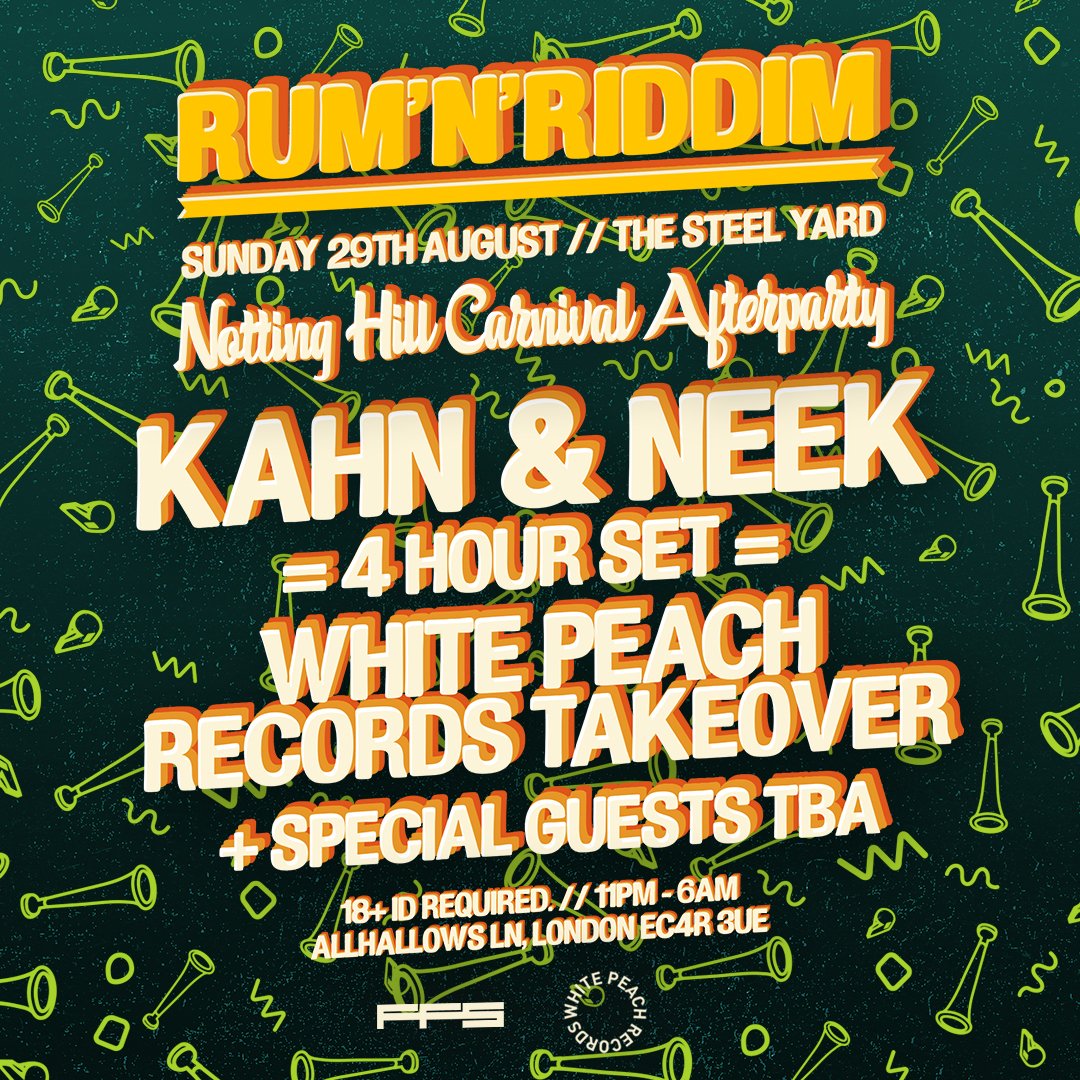 🔊 29th August <a href="/thesteelyardLDN/">The Steel Yard</a> w/ <a href="/Kahnbristol/">Kahn</a> <a href="/WhitePeachRec/">White Peach</a> <a href="/zhamusic/">ZHA</a> &amp; More! <a href="/freefromsleep/">freefromsleep</a> 
🎉 Event: bit.ly/RNR_FB
👉 Tickets: bit.ly/RNR_Tickets