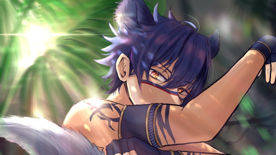 復刻スカウト祈願絵🥺💙 【あんさんぶるスターズ!!】ケモノサバイバル