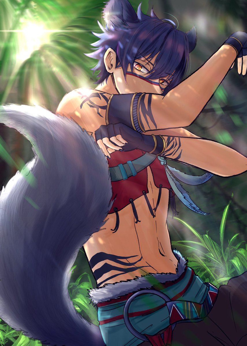 復刻スカウト祈願絵🥺💙 【あんさんぶるスターズ!!】ケモノサバイバル