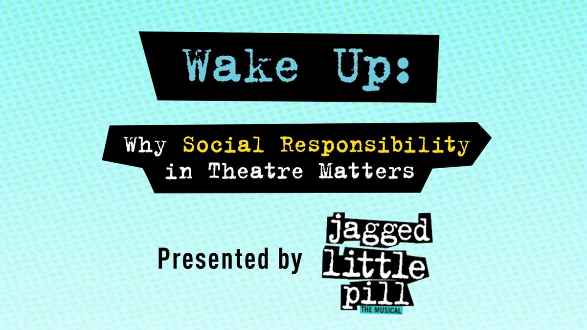 Proud to announce TV premiere of 4-part series "Wake Up: Why Social Responsibility in Theatre Matters," starting Friday, April 2, 11pm, on NYC Life/<a href="/nyc_media/">NYC Media</a>: on.nyc.gov/3fHh50n

Watch <a href="/jaggedmusical/">Jagged Little Pill</a> creatives raise awareness on topics including "On Sexual Assault."