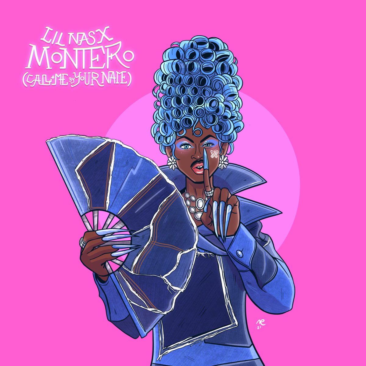 paperwombat's tweet photo. Call me when you want, Call me when you need 💙🦋 @lilnasx 

#lilnasx #montero #callmebyyourname #TransDayOfVisibility https://t.co/c6NBU6FAMR