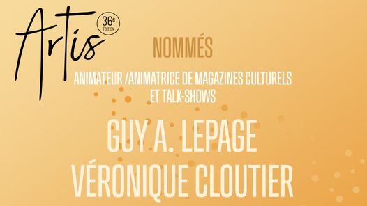 avantitoast's tweet image. Félicitations à @guyalepage pour sa nomination à la @soireeARTIS dans la catégorie Animateur / Animatrice de magazines culturels et talk-shows! 👏
@OFF_TLMEP @icirctele #ARTIS2021
