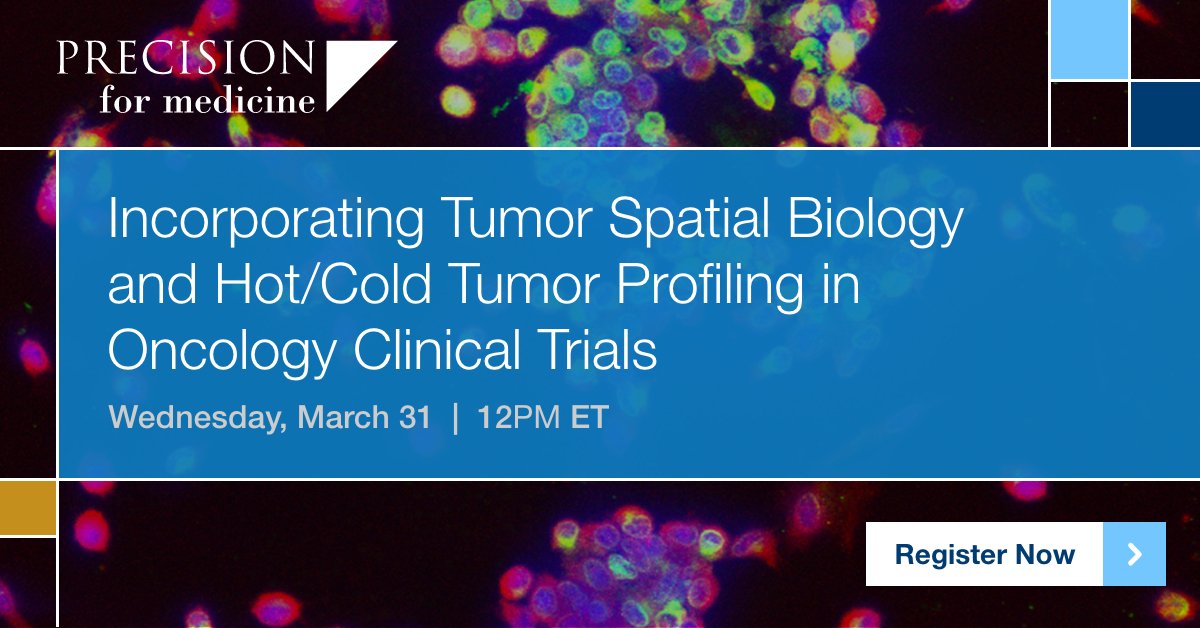 Don't miss today's Precision webinar exploring the clinical significance of the tumor microenvironment and complexities of tumor spatial profiling. Wednesday, March 31 at 12pm EDT. Register here: lnkd.in/dQEHuM6