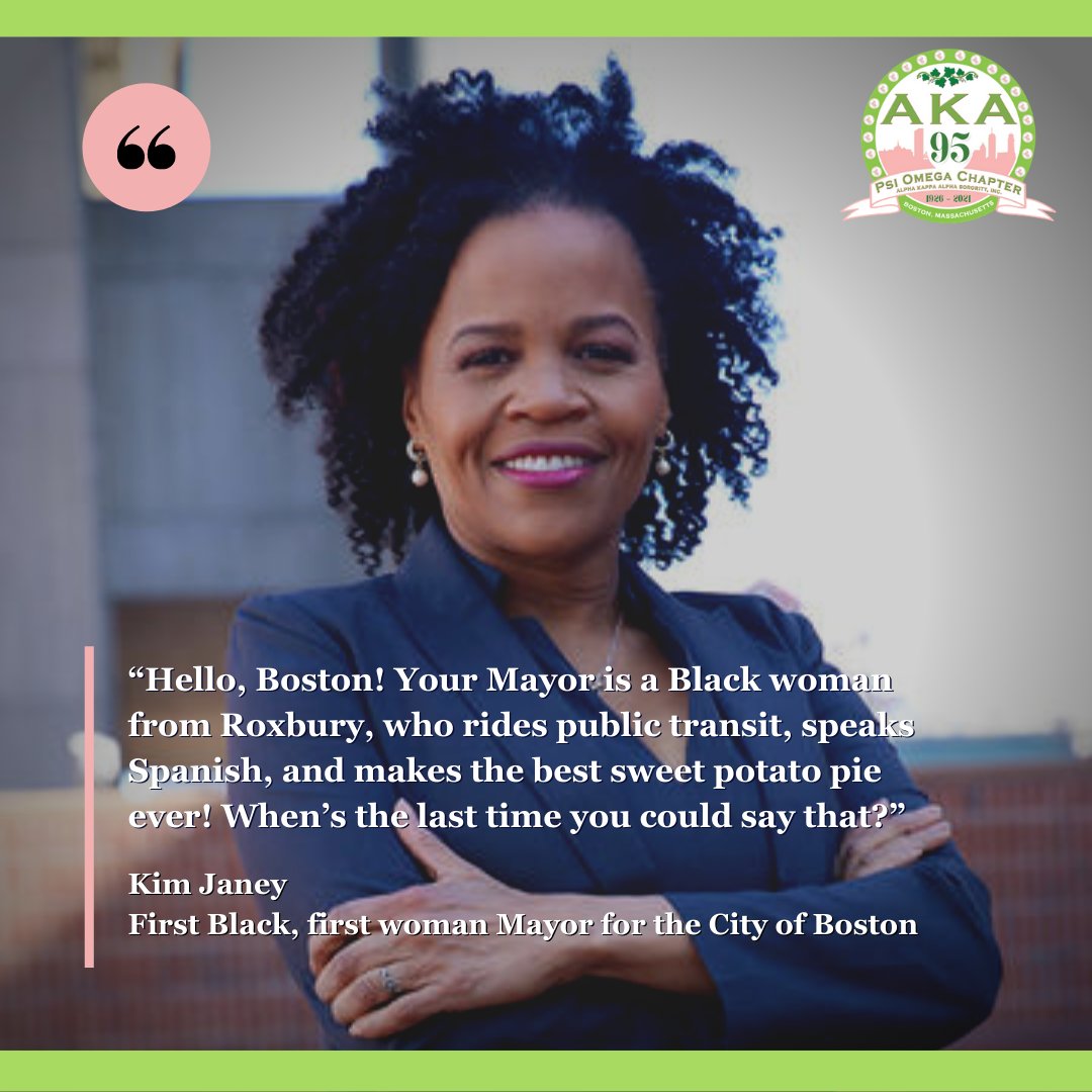 History has been made. On March 24, #KimJaney was sworn in as the first Black and first woman mayor for the City of Boston. We are proud to support Mayor Janey in her efforts to be "a mayor for every Bostonian." #PsiOmegaAKA