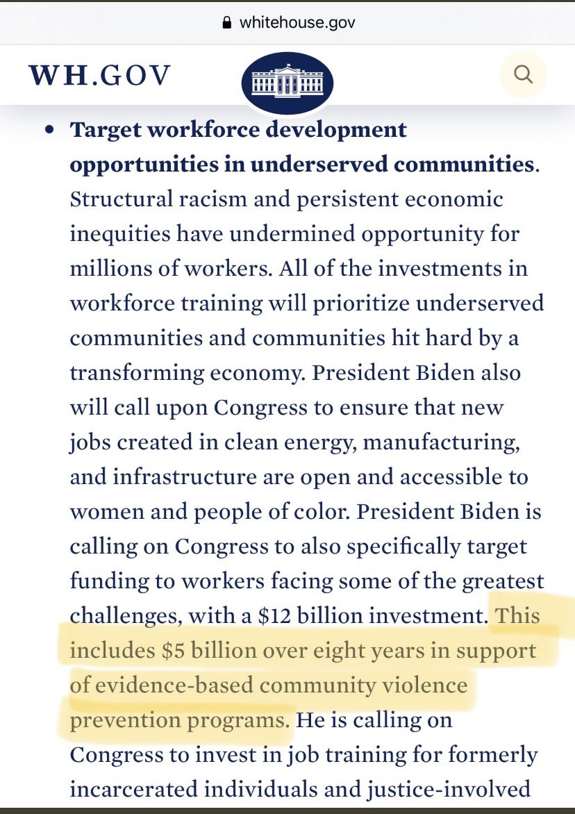 Huge historic step in the fight to end gun violence while centering communities of color. Thank you @POTUS and for all the work that was done by survivors and folks on the frontlines who always believed another world was possible. #fundpeace #investinus #EndGunViolence