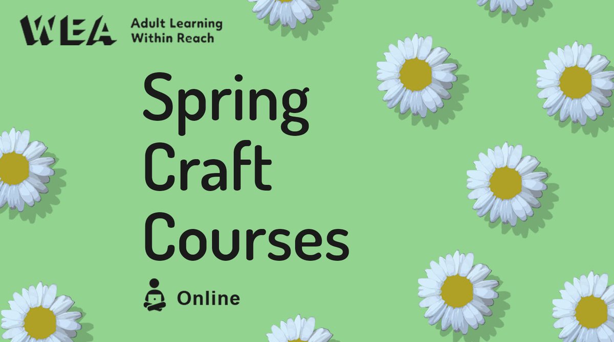 Traditional Calligraphy
Enrol here: bit.ly/3rJVSFq

Beginners Printmaking without a Press
Enrol here: bit.ly/3cCmBze

Art Journaling
Enrol here: bit.ly/3sFYZz8

Paper Quilling
Enrol here: bit.ly/3w97aq5